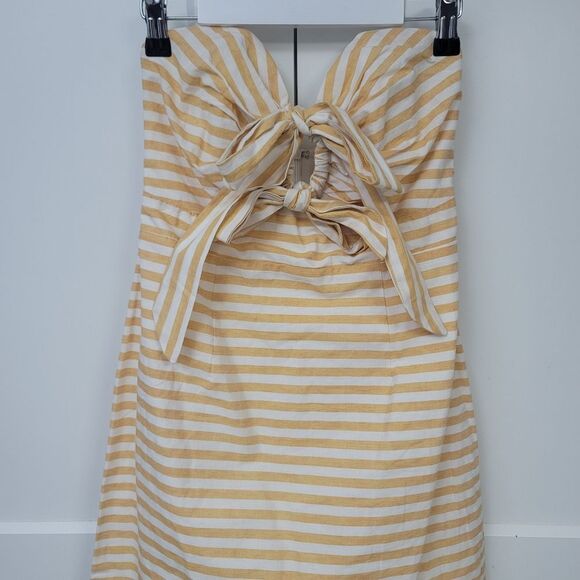 Sabo Skirt Beige and White Striped Mini Dress - Picture 5 of 10